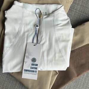 Stylish Equestrian Set - Beige Pants & Size S Shirt